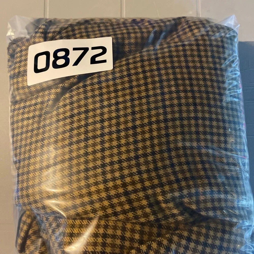 Hickey Freeman Blazer Mens 46L Brown Cashmere Houndstooth Boardroom Sport Coat